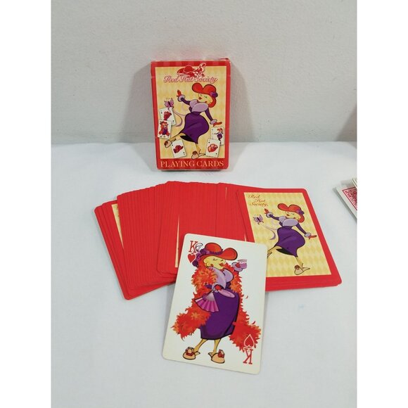 Playing Cards Lot of 5 Streamline Giant Face Tiger Red Hat Society Kodak Vintage - Picture 5 of 15